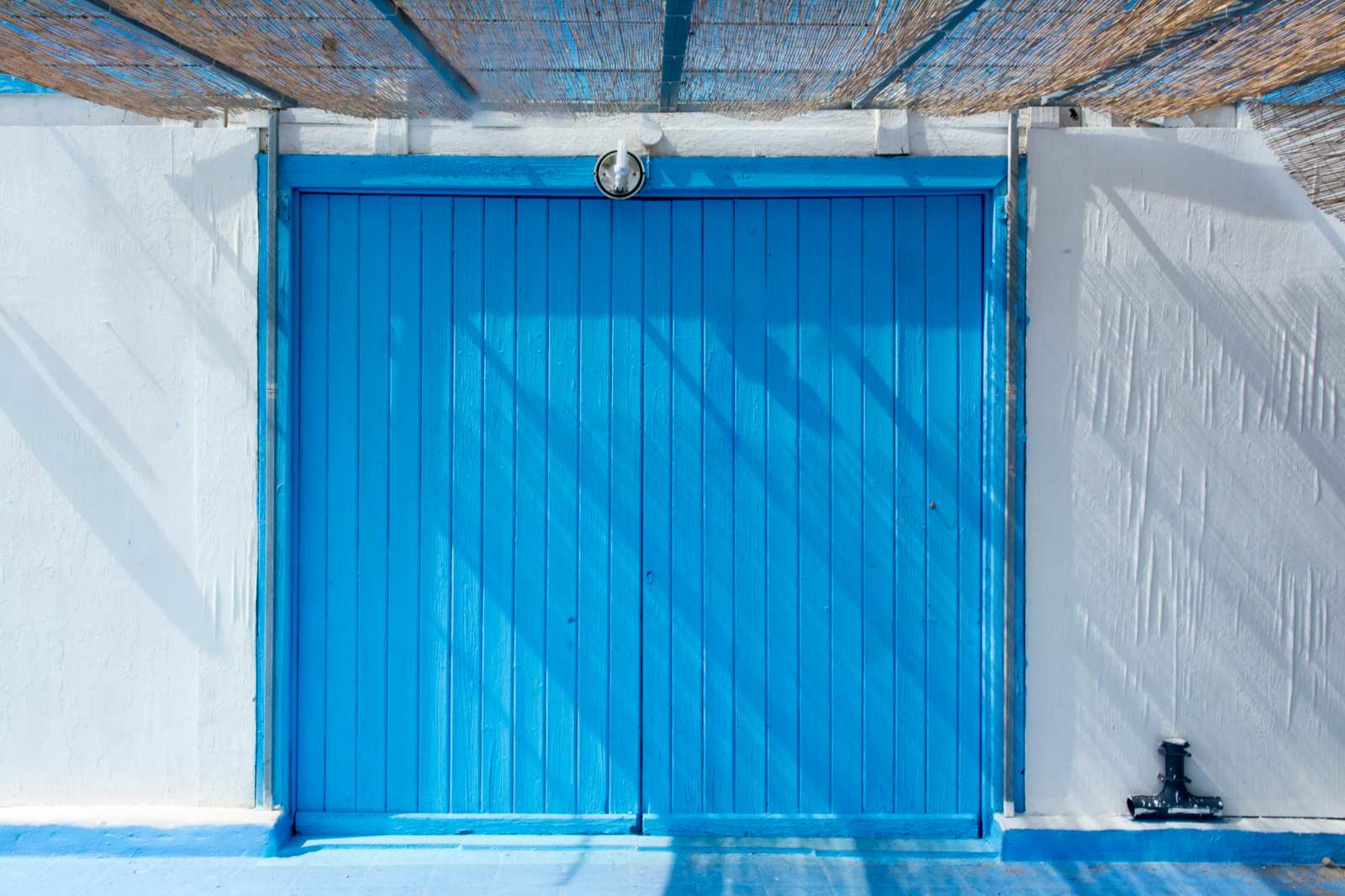 Wood Door (Blue) garage door